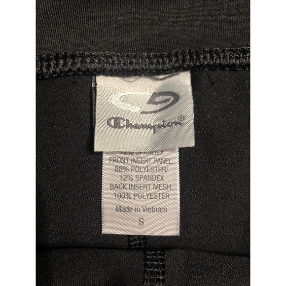 Champion leggings Black faux leather Stretch Mesh size small Moto Athletic NWT - Picture 3 of 11